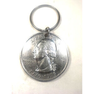 Bicentennial Keychain Metal Quarter 1776 1976 Large